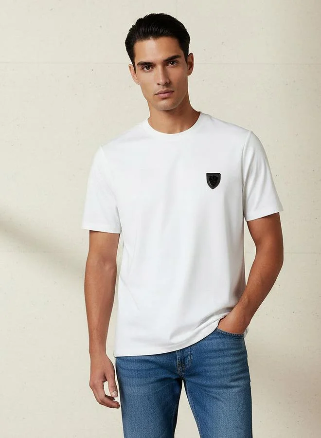 Emperor Emperor Men Regular Fit Crew Neck Short Sleeve Badge Accent T-shirt